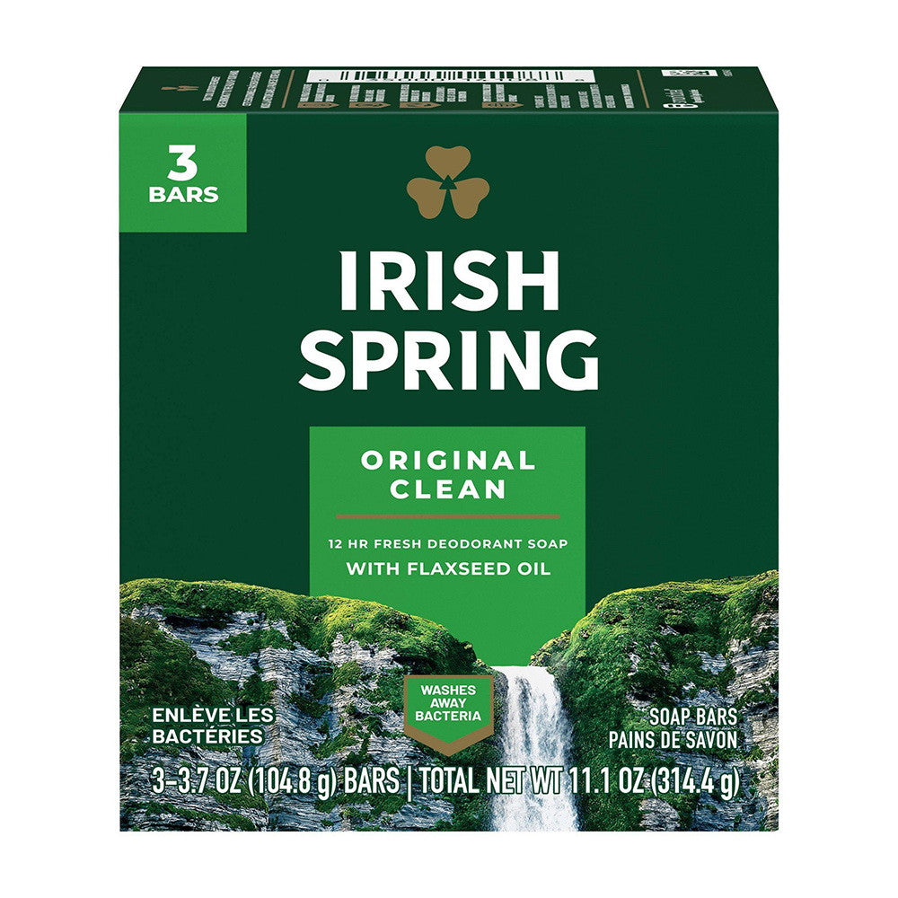 Irish Spring Deodorant Bath Bar, Original, 3.7 Oz, 3 Ea